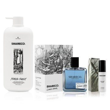 SHARECO 品牌明星組 無序香水 + 木曜森林沐浴膠 + 去味空間噴霧  1組