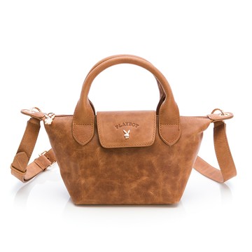 ✨喜迎春 - 獨享秒殺｜PLAYBOY-手提包附長背帶 Sheer系列 -棕色(552-7701-60-6)