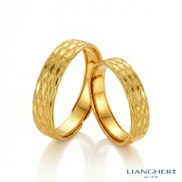 【良和珠寶】波光男女對戒 黃金對戒 黃金戒指 足金黃金(金重:1.07、0.91錢±0.01)