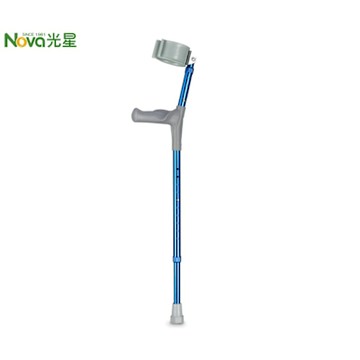 工學握把前臂拐杖（左右手款）｜分左右手、鋁合金、可調握距、防滑腳墊、台灣製