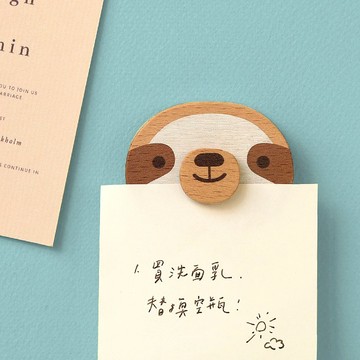 原木動物造型【磁鐵留言夾-樹懶】