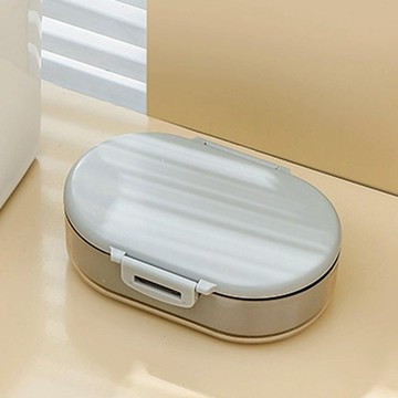 旅行便攜式密封雙層瀝水肥皂盒-3入-多色可選 杏