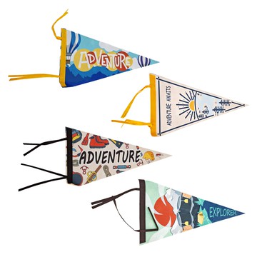 Lifecode 生活密碼 美學佈置三角彩旗 4入 露營氛圍毛氈材質  B款  1組