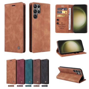 新款 復古小牛紋翻蓋手機皮套 三星S26 S25 S24 S23 S22 S21 S20 S10 S10+ 插卡手機殼