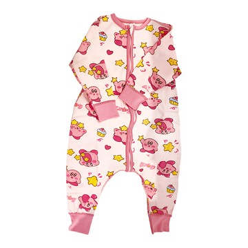 愛北鼻 兒童款 無痕長袖防踢被 80 粉星之卡比  粉