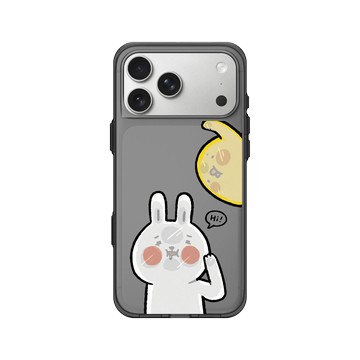 iPhone 17 Pro Max Clear (相機按鈕) 酷墨灰 - 懶散兔與啾先生 Lazy Rabbit and Mr.Chu - 貼玻璃