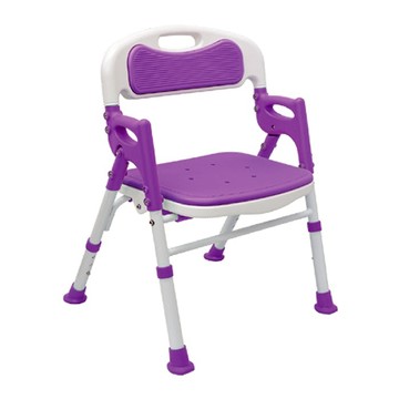 【海夫健康生活館】勝邦福樂智 日本SHIMA_SA7650 防黴菌 折疊站立洗澡椅沐浴椅(綠色/紫色)