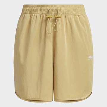 adidas 短褲 女款 運動褲 三葉草 亞規 黃 IK8603