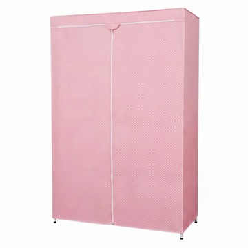 dayneeds 日需百備 三層單桿衣櫥 + 防塵布套 輕型  120 x 45 x 180cm  白色 + 粉紅點點