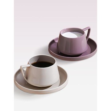 北歐ins風簡約創意陶瓷拿鐵咖啡杯碟套裝家用早餐牛奶杯下午茶杯