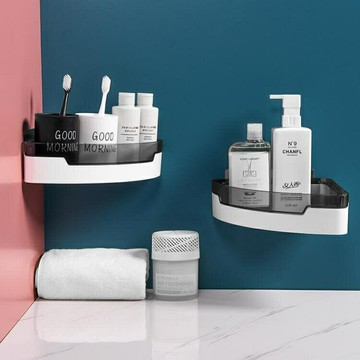 浴室置物架壁掛免打孔衛生間三角架吸壁式洗手間廁所轉角收納架子 雙11全館免運