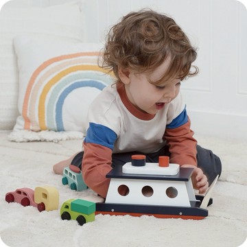 🚚快速出貨【美國 Mentari】運輸渡輪(木製玩具/玩具船)