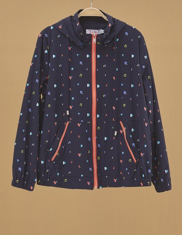 ★【喜芝梅】彩色迷你圖案休閒夾克外套(藍色；M-2L) 223460226