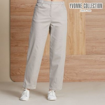 YVONNE 以旺傢飾 天絲棉彈力長褲-寧靜灰 (M/L)