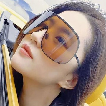 劉亦菲同款百搭一體鏡大框朋克時尚太陽鏡戶外個性防曬跨境墨鏡