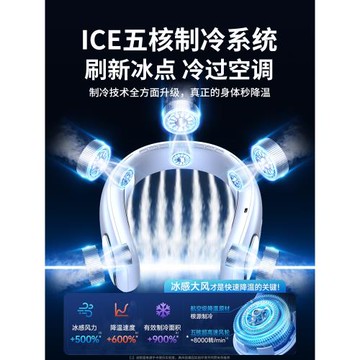 卡斐樂掛脖式風扇超靜音大風力2025新款車內風扇宿舍戶外辦公室用
