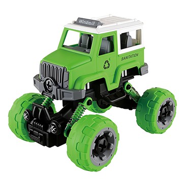 風車圖書 DIY拆裝迴力車 綠色 兒童益智玩具 迴力前進 培養手眼協調能力  1個