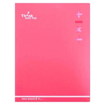 DataBank 三田文具 A4 加減乘除 小4孔資料夾 文件收納  紅色  1組