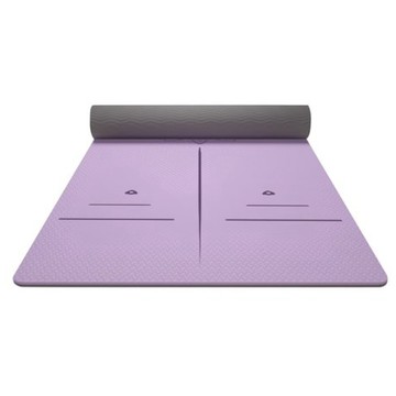 【福利品商品】瑜珈墊tpe(新)加大加厚80x183x0.8cm 淺紫+淺灰,1入