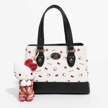 Hello Kitty - Arnold Palmer - 三層手提包附長背帶 Cherry Blossom系列 - 黑白色