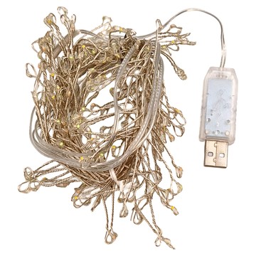 LED鞭炮銅線燈 3公尺 USB控制器 多段模式  四彩  1組