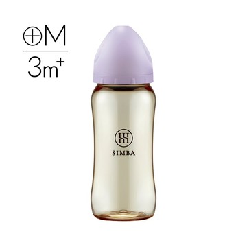 Simba蘊蜜鉑金寬口奶瓶360ml（紫芙）-全齡適用