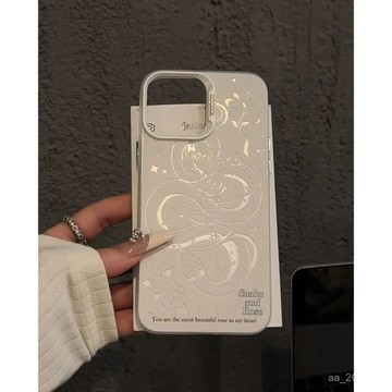 ✨限時下殺✨鏤空玫瑰花蛇適用蘋果iPhone16/15promax手機殻14軟13/12彩銀殻11