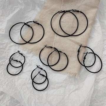 黑色圈圈耳環2021年新款潮歐美簡約氣質夸張耳圈大氣高級感耳飾女