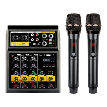 混音器 音頻混音器 音控台 4路效果調音臺樂隊錄音演出帶一拖二麥克風專業混音器