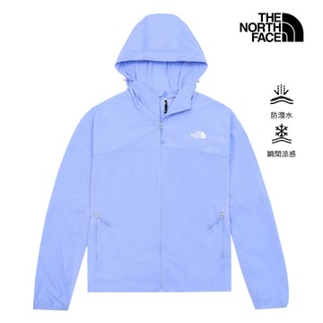 女款藍色DWR防潑水防曬連帽外套｜8CJYG74