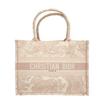 Dior 迪奧 粉色 刺繡帆布 Book Tote 手提包 M1296ZTDT_M31I 【二手名牌BRAND OFF】