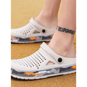 帛步涼拖鞋男夏季新款洞洞鞋外穿潮流韓版夏天海邊度假沙灘鞋厚底