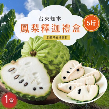 【初品果】台東知本鳳梨釋迦禮盒含箱重5斤x1盒_12/21開始陸續出貨.周五-周日及例假日前一天不出貨