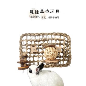 兔子磨牙玩具龍貓荷蘭豬籠內防護草墊蘋果木水草墊啃咬板網玩具