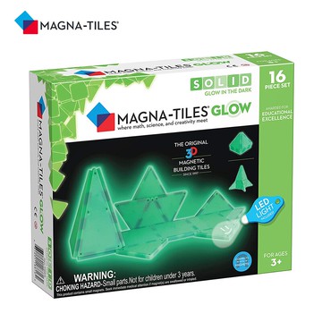 暗黑驚奇之旅【Magna-Tiles®】夜光磁力積木16片 給我的寶貝 生日禮 益智玩具 磁力片 磁力積木 玩中學 快樂成長