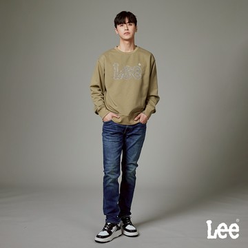 Lee 709  保暖彈性低腰合身小直筒牛仔褲 男 中深藍洗水 LB417078105