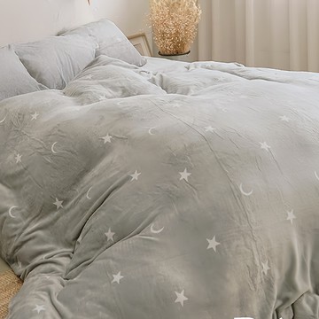 LAZYDAY BEDDING 小日常寢居 極柔暖法蘭絨床包二件組  微光路引迷灰  單人床包+ 枕套組  單人