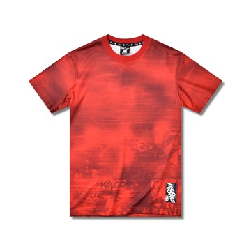 <5XL-6XL>男款｜透氣系列｜紅色鳥眼轉印T恤 415606