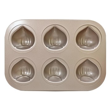 TRIARROW 三箭牌 金不沾6連栗子烤模  26.5 x 18.5 x 3cm  1個