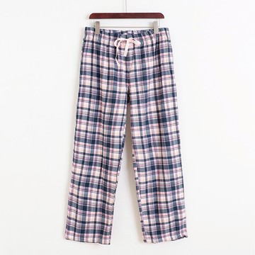 格子睡褲 秋冬新款女絨家居褲 休閑寬松長褲百搭休閑褲子C/6-4