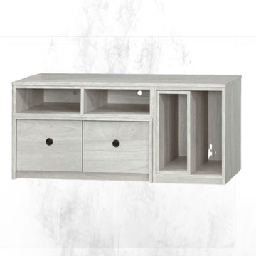 文創集 曼非4尺二抽可伸縮電視櫃/視聽櫃-121-185x40x56cm免組