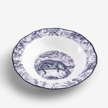 靜謐鈷藍 23cm 合成樹脂湯盤│雲豹│單品