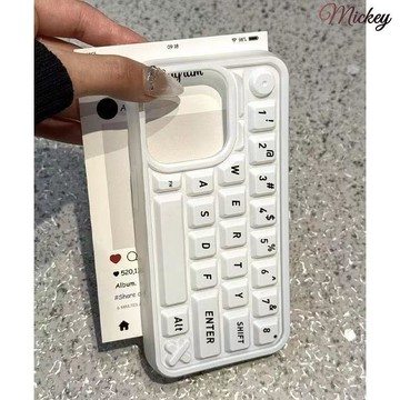 iphone保護殼.簡約字母鍵盤適用蘋果17Promax手機殼iPhone16創意鍵盤1513新款