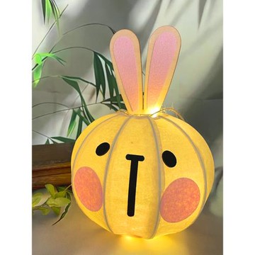 2025中秋兒童手提燈籠卡通創意發光手工diy材料包幼兒園寶寶花燈