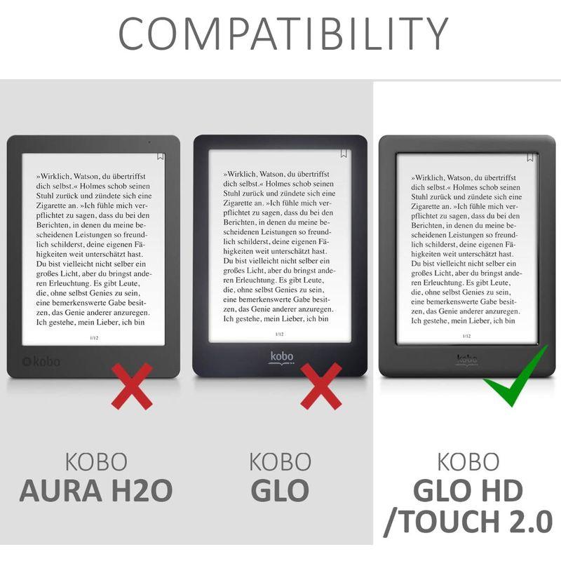 kwmobile 対応: Kobo Glo HD Touch 2.0 用 ケース 布 電子書籍カバー オートスリープ reader