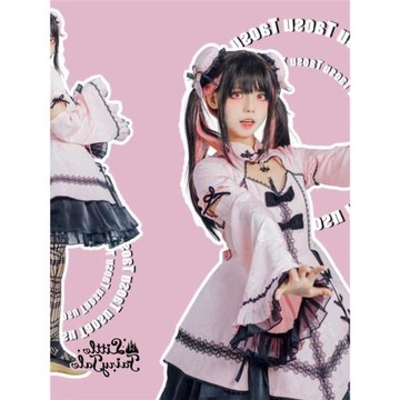 大碼300斤中華風拼接袖OP連衣裙Lolita裙子胖mm蓬蓬洛麗塔公主裙