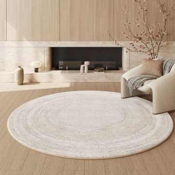 【匠俱】仿羊絨圓形地毯 客廳茶几墊 大面積全鋪 易打理 簡約 120*120cm