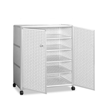 ASSARI-(花格)輕量鋁合金3尺附門鞋櫃(附輪)(寬89*深36*高103c