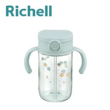 日本 Richell 利其爾 - 幻夢漂浮吸管水杯 320mL-綠-320ml