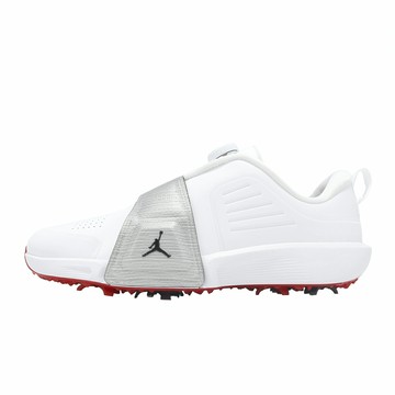 Nike 高爾夫球鞋 Air Jordan Rev 男鞋 白 銀 氣墊 束帶 旋鈕 FV6338-100